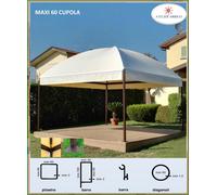 GAZEBO PROFESSIONALE MAXI 60 - PAGODA STRUTTURA ACCIAIO TELO PVC gazebi