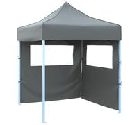 vidaXL Gazebo Professionale Pieghevole 2 Pareti 2x2m Acciaio Antracite