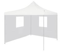 vidaXL Gazebo Pieghevole Professionale 2 Pareti 3x3m Acciaio Bianco
