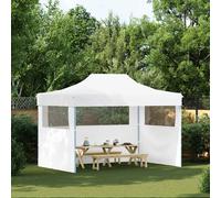 vidaXL Gazebo Professionale Pieghevole 3 Pareti 3x4m Acciaio Bianco