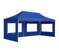 Gazebo Professionale Pieghevole Alluminio con Pareti 6x3 m Blu