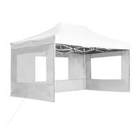 Gazebo Professionale Pieghevole Alluminio Pareti 4,5x3m Bianco