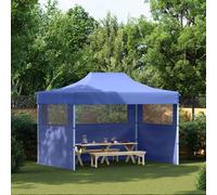 vidaXL Gazebo Professionale Pieghevole con 3 Pareti 3x4m Acciaio Blu
