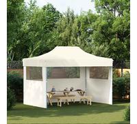vidaXL Gazebo Professionale Pieghevole con 3 Pareti 3x4m Acciaio Crema