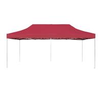 vidaXL Gazebo Pieghevole Classico Elegante Impermeabile Tenda Party Eventi Tendone da Giardino in Lega Alluminio Tessuto Oxfort PVC 4,5x3 m Rosso Vino
