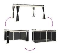 Gazebo Rettangolare 4x3 m in Acciaio Antracite