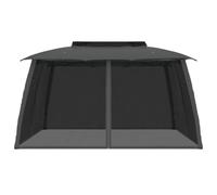 Gazebo Rettangolare Acciaio Antracite 3,93x2,93 m Tetto Doppio