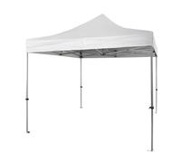 Gazebo richiudibile pieghevole 3 x 3 altezza totale 3,4 mt Mimetico ricoperto in PVC bloccabile in quattro altezze diverse impermeabile colore Bianco bianco