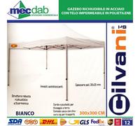 Gazebo Richiudibile In Acciaio con Telo Impermeabile in Polietilene 3x3 MT