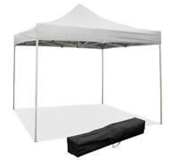 Gazebo Richiudibile Pieghevole 2x2m in Acciaio e PVC Impermeabile Bianco
