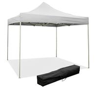 Gazebo richiudibile pieghevole 3 x 3 altezza totale 3 mt Mimetico ricoperto in PVC bloccabile in quattro altezze diverse impermeabile colore Bianco bianco
