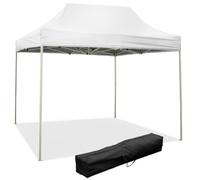 Gazebo Richiudibile Pieghevole 3x2m in Acciaio e PVC Impermeabile Bianco
