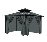 Gazebo - Tenda di ricambio universale per la privacy, 30 x 30 cm, impermeabile, 4 pannelli laterali con cerniera per patio, giardino e cortile (solo tende, 30 x 30 cm, grigio)