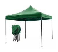 GAZEBO VERDE 3X3 TELO DI COPERTURA SPALMATO IMPERMEABILE AL 100% PIEGHEVOLE A FISARMONICA STRUTTURA GRIGIO MARTELLATO