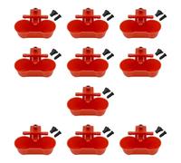 Gazechimp 10 Pezzi Abbeveratoio per Pollame Ciotola Acqua Automatica Bevitore Facile Montaggio Materiale Pp Adatto per Allevamento Galline Anatre Quaglie, Rosso