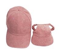 Gazechimp 2 Pezzi Cappello Visiera Cane Cappello Baseball Coordinato Cuffia Famiglia Corduroy Morbido Regolabile Protezione Sole Adatto a Gite All'aperto Amici, S