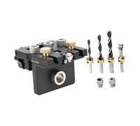 Gazechimp Kit di Tassellatura 3 in 1 per Giunzioni di Mobili a Pannello, Punzone per Guida Trapano per Lavorazione Del Legno di Ante, Letti E Mobili, Foro Laterale Nero Da 12 Mm