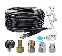 Gazechimp Ugello per Fognatura per Idropulitrice Ad Pressione Kit Tubo di Pulizia per Tubo di Scarico da 1/4 di Pollice, 30 m