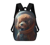 Gazelles Leap Zaini Scuola Per Bambini, Borsa Da Scuola Alla Moda Borsa Scuola Stampa 3D Per Ragazzi Studenti Di Scuola Scuola Scuola E Del College, Red Poodle Astronaut, 17"