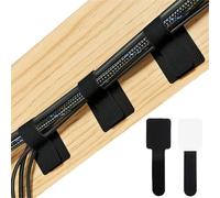 GAZIL 50 pezzi gestione cavi sotto scrivania, fascette in velcro adesive riutilizzabili, organizer per cavi nero - fascette adesive per casa e ufficio