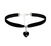 GAZIL Collana Choker con Cuore in Velluto Nero per Donna, Regolabile con Catena di Estensione, Collare Gotico alla Moda per Cosplay, Festa, San Valentino