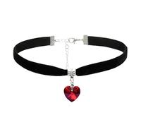 GAZIL Collana Choker in velluto rosso con cuore per donna, regolabile con catena di estensione, stile gotico, collare punk di tendenza per cosplay, feste, San Valentino
