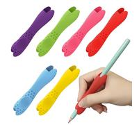 GAZIL Set di 6 impugnature in silicone per penne, ergonomiche e antiscivolo, supporto a doppia estremità per mancini e destrimani, porta penna confortevole per bambini e principianti