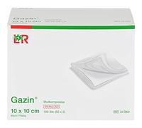 Gazin, Compressi di garza, 10 cm x 10 cm, sterili, 8 pezzi, 50 x 2 300 g, bianco, confezione da 100 pezzi