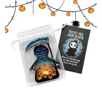 Gazocua Carte da Tasca per Halloween - Biglietti Motivazionali per Feste | Souvenir di Halloween Rassicurante con Pipistrelli Corvi e Dio della Morte per Adulti Ragazzi e Colleghi