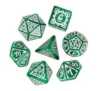 Gazocua Set di dadi per temi di gioco - Set di 7 dadi in acrilico con motivi di gioco, completa varietà di colori, divertimento per gruppi amici e familiari