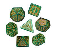 Gazocua Set di dadi per temi di gioco - Set di 7 dadi in acrilico con motivi di gioco, con scatola magnetica, set completo per principianti e professionisti