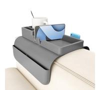 Gazocua Vassoio per divano a braccio, con tasca laterale e in silicone antiscivolo, per una presa sicura, per letto, TV, divano, scrivania, auto, viaggi, laptop, sedia e telefono
