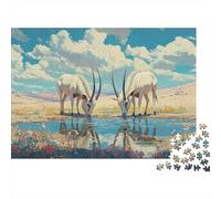 Gazzella mongola Puzzle Impossible 1000 Pezzi Oasi Animalee Decorazione Per La Casa. Giochi Rilassamento E Intelligence Per Adulti E Bambini Da 12 Anni 1000pcs (75x50cm)