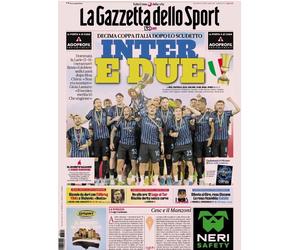 GAZZETTA DELLO SPORT 14/05/2026 LAZIO-INTER 0-2 COPPA ITALIA 2026 ITALY CUP