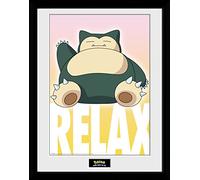 GB Eye Limited GB Eye Ltd, Pokemon, Snorlax, Stampa incorniciata, 30 x 40 cm, Legno, Multi-Colour, 52 x 44 x 3 cm
