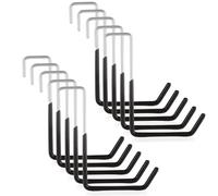 GBACHOOSE 10 ganci per rafer, 19 cm, neri, resistenti, grandi, a S, rivestiti in vinile, per appendere grucce per garage, scale, biciclette, recinzioni, organizer per appendere ganci da appendere