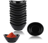 GBACHOOSE 12 ciotole per salsa di soia, 1,5 OZ, in ceramica, nero, mini ciotole per salsa di soia, set di ciotole per salse, marmellate, salsa di pomodoro, sushi, barbecue, antipasti, dessert, noci