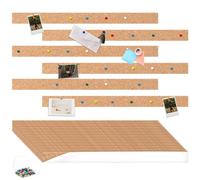 GBACHOOSE 24 bacheca autoadesive per bacheca, 36 x 2,5 x 1 cm, in sughero con puntine, bacheca in sughero, per decorazione da parete, bacheca per foto