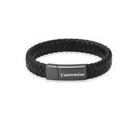 GBAFGLC Braccialetto per cremazione per ceneri, in vera pelle, con urna commemorativa, braccialetto intrecciato per cenere, gioielli per donne e uomini, Misura unica, Acciaio inossidabile Pelle