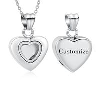 GBAFGLC Collana con urna a forma di cuore per ceneri di cremazione da donna, ciondolo commemorativo per ceneri per i propri cari, urna commemorativa per ceneri, Misura unica, Acciaio inossidabile
