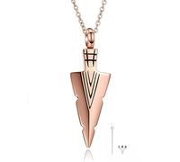 GBAFGLC Collana con urna a forma di testa di freccia per ceneri gioielli per cremazione ciondolo a forma di freccia collane commemorative porta ceneri gioielli per i propri cari con strumento di