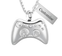 GBAFGLC Collane con urna per controller di gioco per ceneri per donne e uomini GamePad gioielli per cremazione per ceneri commemorative ciondolo ceneri umane hip-hop collana ricordo, Misura unica