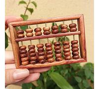 GBASDXU Abaco in Stile Vintage, Abaco in Legno, Abaco Super Mini Abaco Giallo Cornice in Ottone retrò Collezione a 7 Posizioni Abaco Piccolo