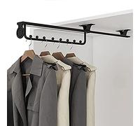 GBASDXU Aste appendiabiti estraibili, Barra appendiabiti for guardaroba resistente in alluminio con asta scorrevole for armadio estraibile,