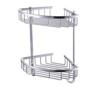 GBASDXU Organizer per bagno, Mensola da parete for bagno, singola, doppia, angolare, portasapone, porta shampoo, ripiani in alluminio