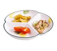 GBASDXU Piatti con divisori, Piatto Da Insalata Da Dessert Piatto Da Pranzo Diviso In Ceramica, 7'' 8'' 9'' Dimagrante Con 3 Sezioni