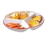 GBASDXU Piatti con divisori, Piatto Da Insalata Da Dessert Piatto Da Pranzo Diviso In Ceramica, 7'' 8'' 9'' Dimagrante Con 3 Sezioni