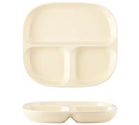 GBASDXU Piatti con divisori, Piatto Diviso for Un Facile Controllo Delle Porzioni, Piatto Piano In Ceramica 3 Sezioni for Pasto Bilanciato, 1 Pezzo