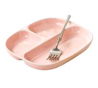 GBASDXU Piatti con divisori, Piatto Piano In Ceramica, Piatto Dietetico Bariatrico Piatto Semplice Diviso Con 3 Scomparti, 1 Confezione