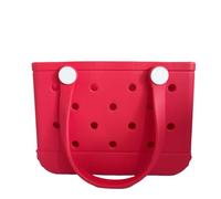 GBB Borsa tote in gomma piccola borsa da spiaggia impermeabile borsa da esterno lavabile tote borsa portatile borsa da viaggio aperta per tutti i giorni, Rosso cocomero, Small